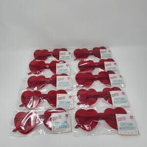 10 Red Heart Shaped Cupid Valentine's Day Glasses Bachelorette Bride Bridesmaid